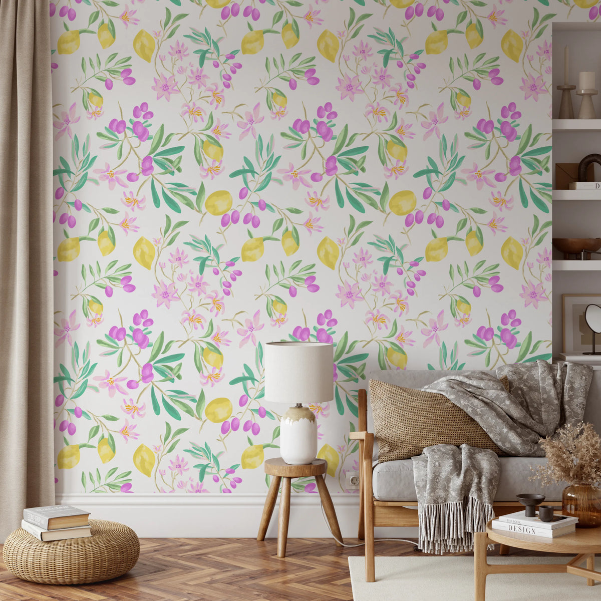 lemon floral Wallpaper⁠