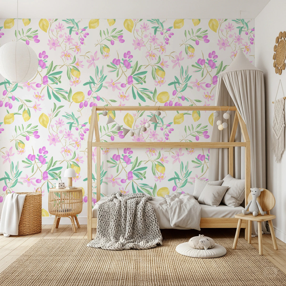 lemon floral Wallpaper⁠