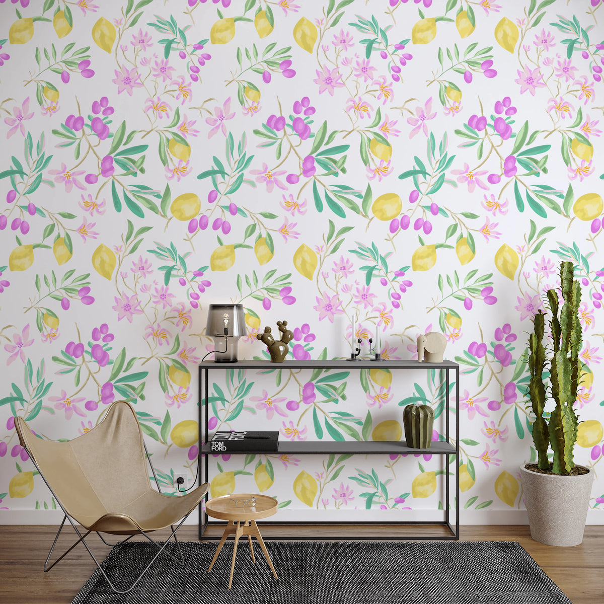 lemon floral Wallpaper⁠