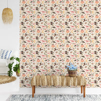 Cute Spooky Halloween Ghosts and Cats Pattern Wallpaper⁠