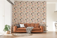 Cute Spooky Halloween Ghosts and Cats Pattern Wallpaper⁠