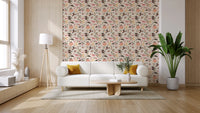 Cute Spooky Halloween Ghosts and Cats Pattern Wallpaper⁠