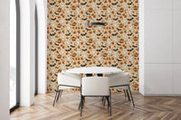 Spooky Halloween Ghost and Pumpkin Pattern Wallpaper⁠