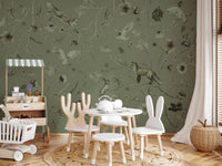 Sage Green Woodland Whisper Wall Mural