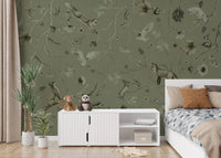 Sage Green Woodland Whisper Wall Mural