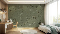 Sage Green Woodland Whisper Wall Mural