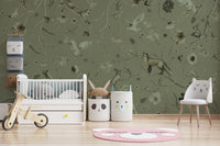 Sage Green Woodland Whisper Wall Mural