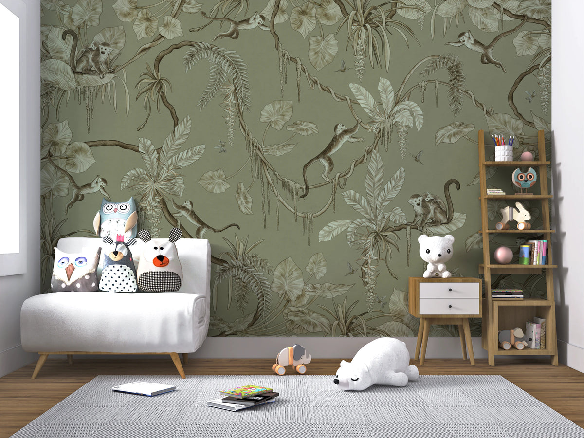 Monkey Business Jungle Wall Mural