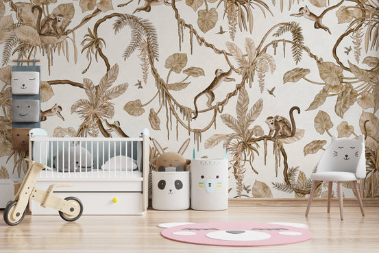 Botanical Monkeys  Wall Mural