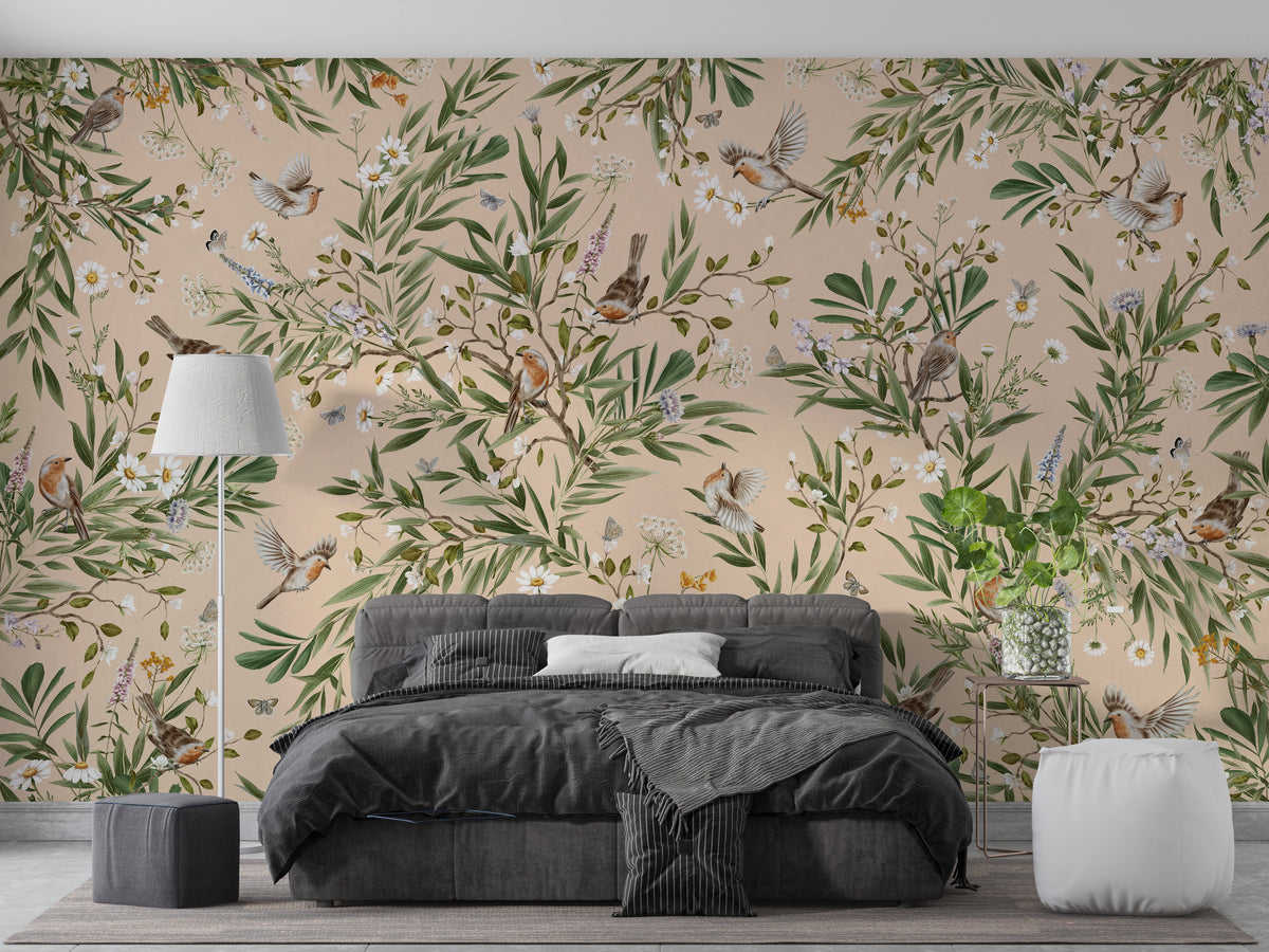 Floral Aviary  Wall Mural
