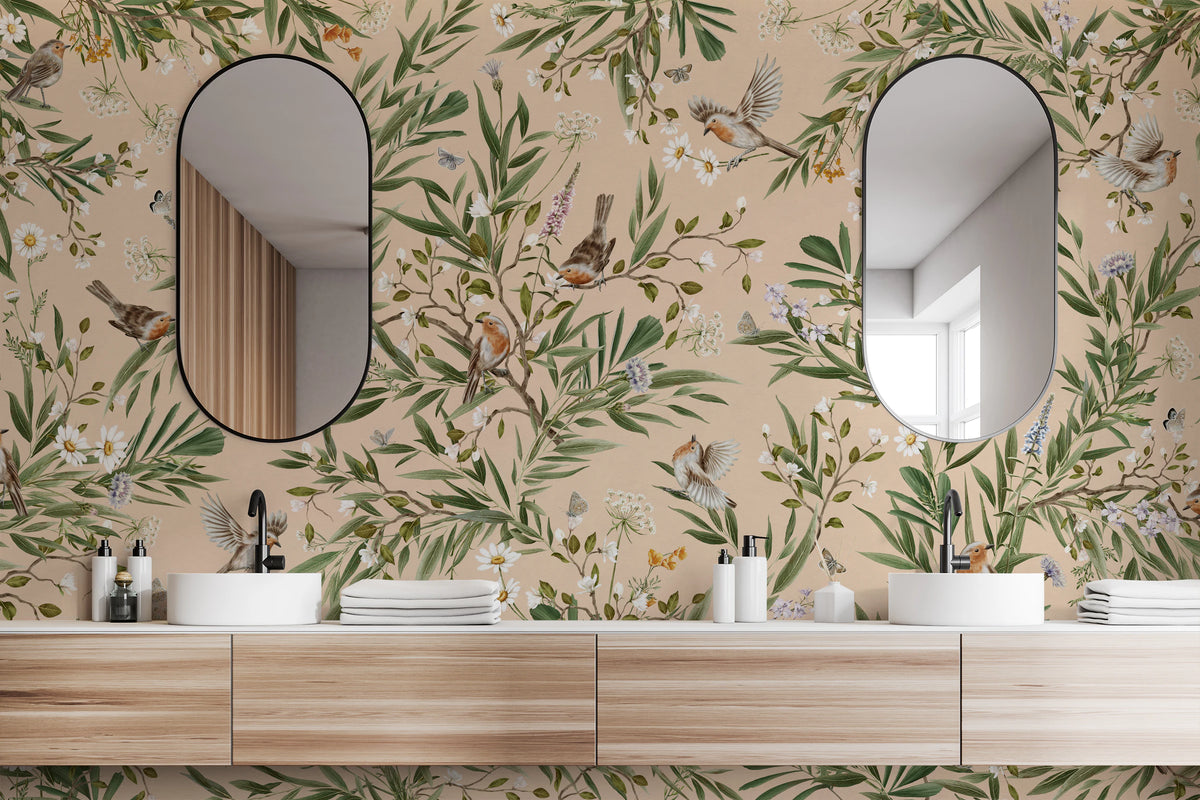 Floral Aviary  Wall Mural