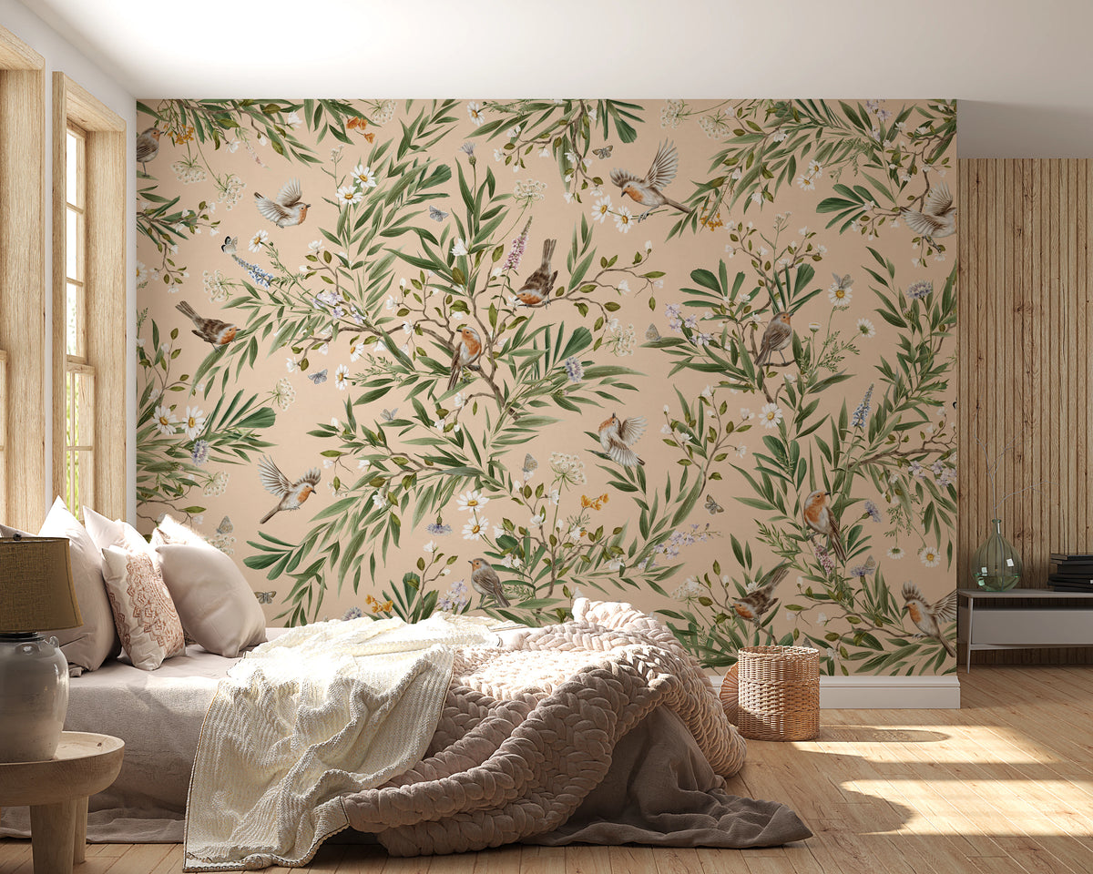 Floral Aviary  Wall Mural