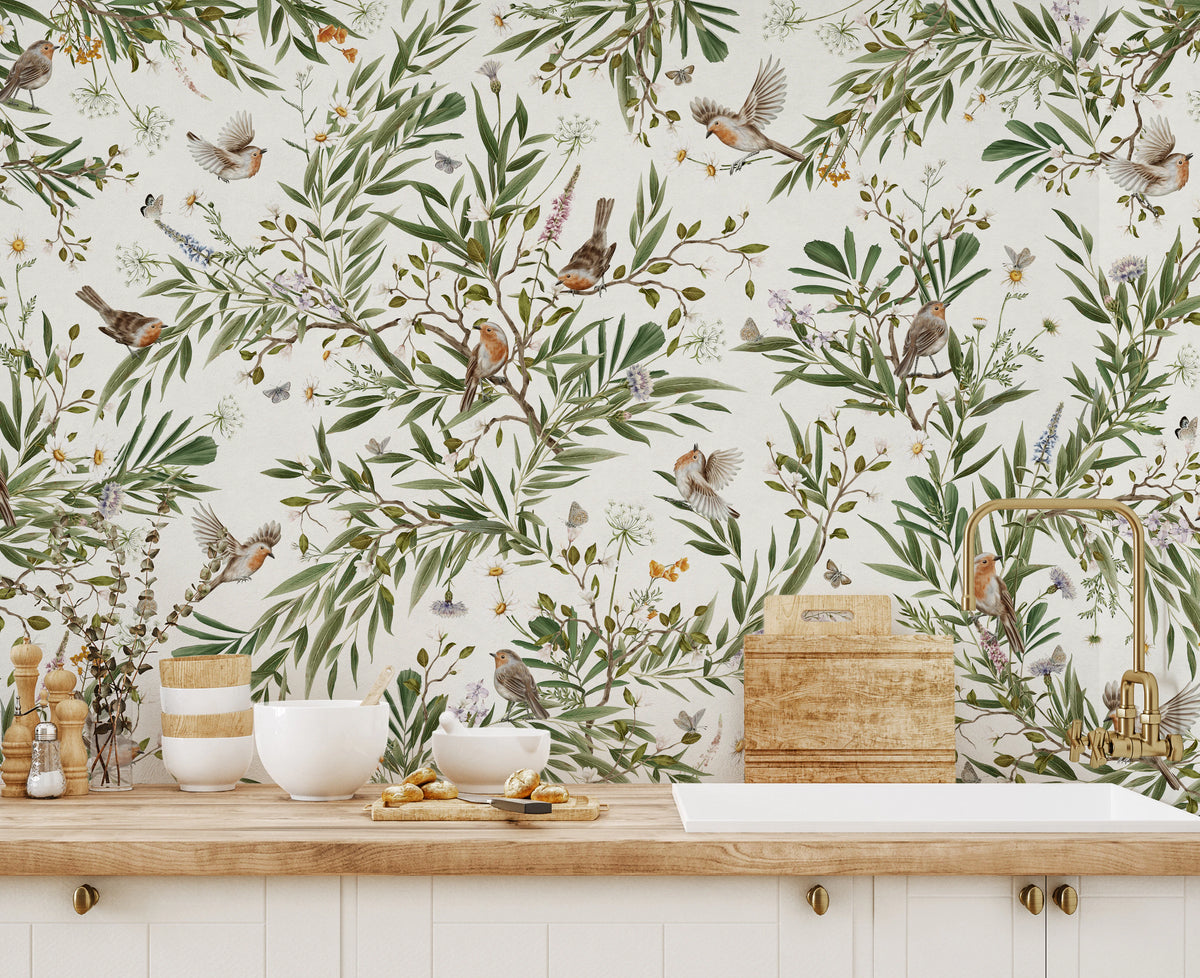 Botanical Aviary  Wall Mural