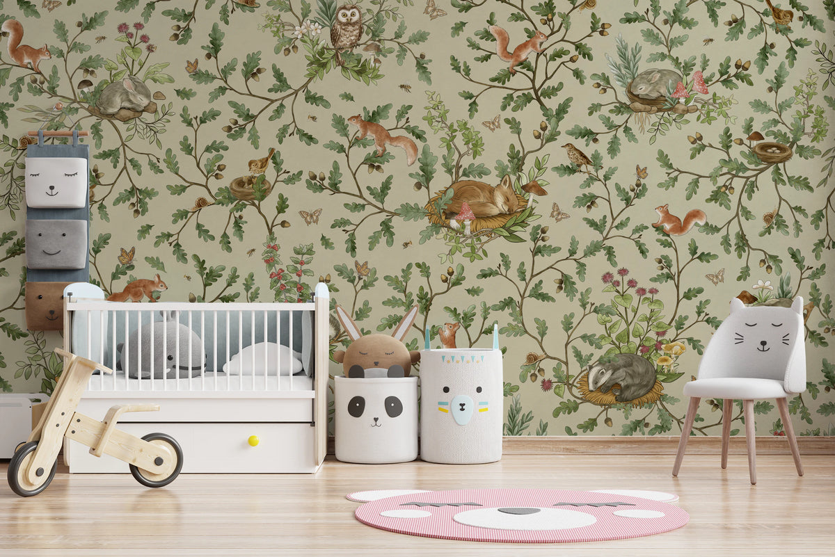 Woodland Naptime Tales Wall Mural