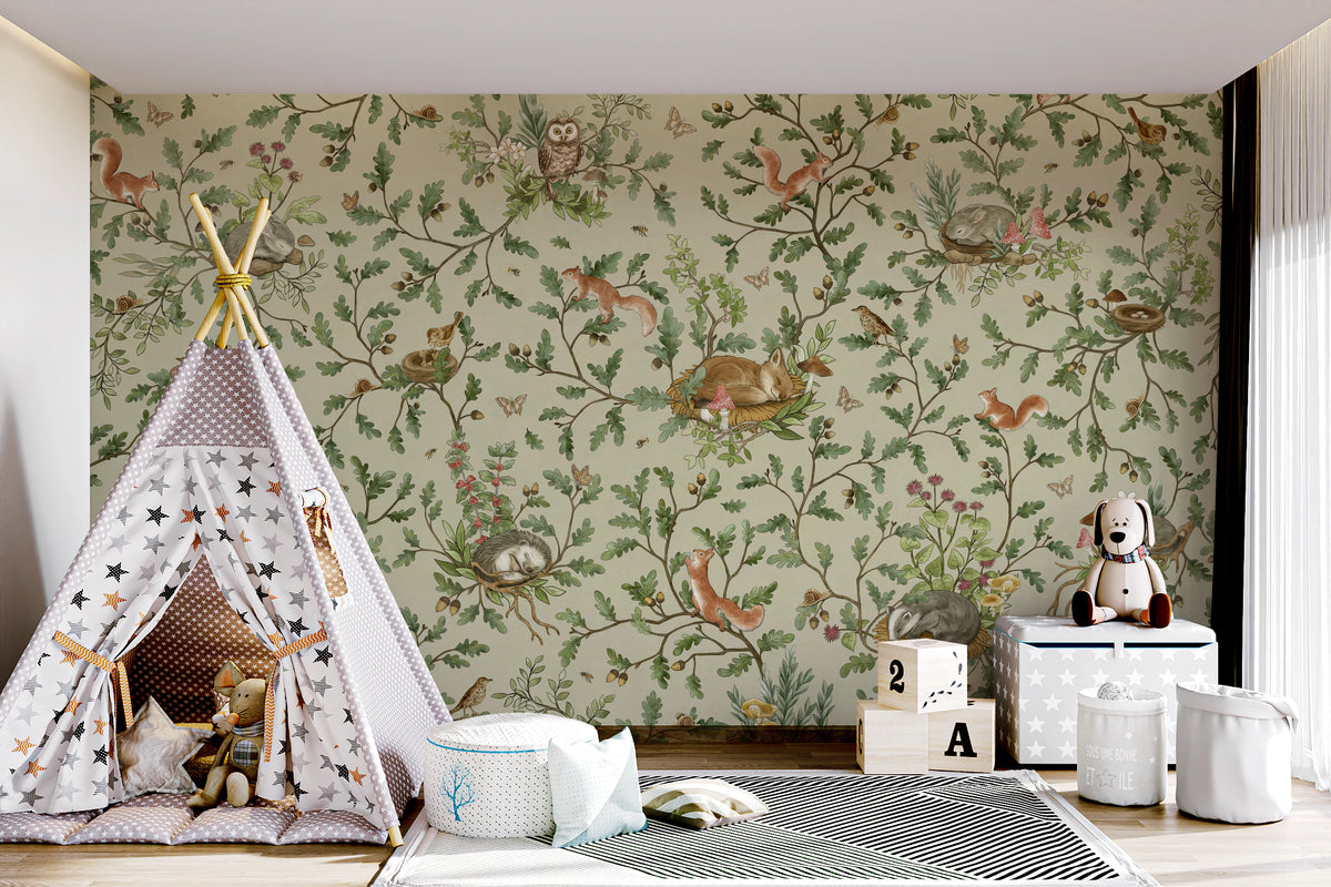 Woodland Naptime Tales Wall Mural