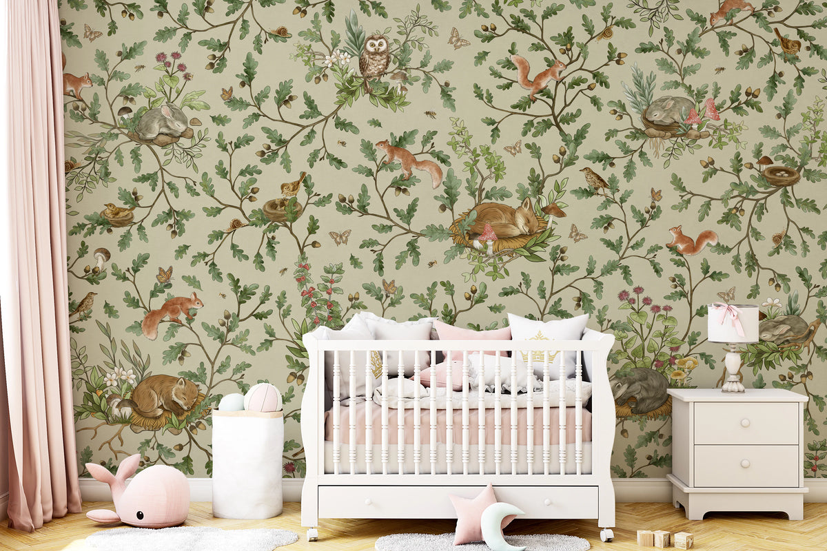 Woodland Naptime Tales Wall Mural