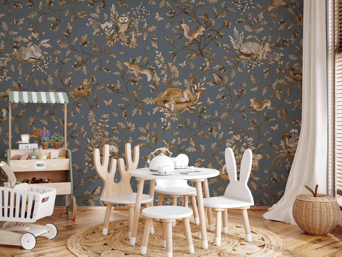 Rustic Forest Motif Wall Mural