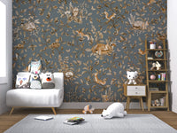 Rustic Forest Motif Wall Mural
