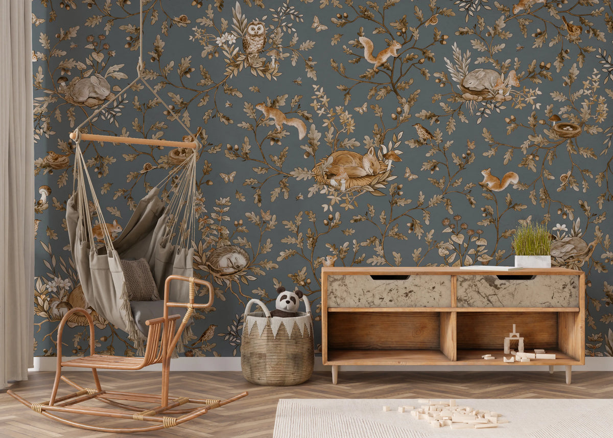 Rustic Forest Motif Wall Mural