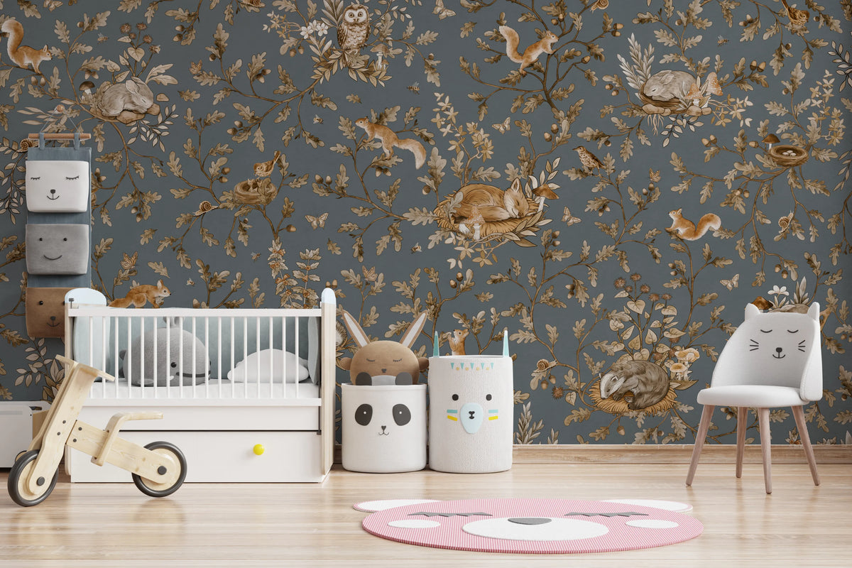 Rustic Forest Motif Wall Mural