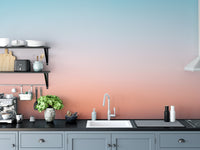 Peaceful ombre mural with sunrise tones
