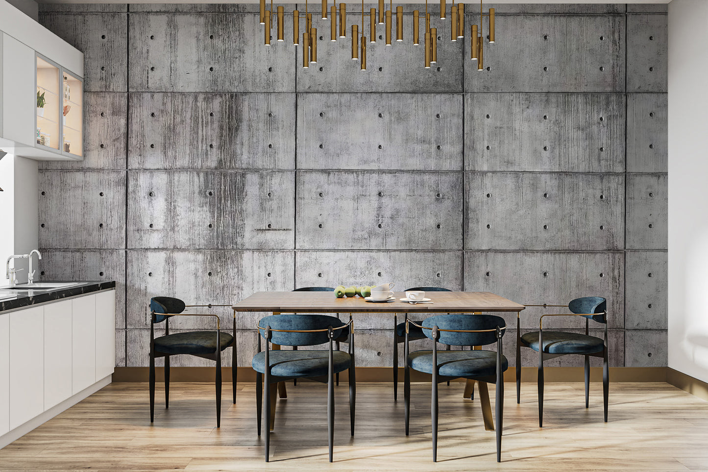 Urban wall mural showcasing realistic concrete block designs

