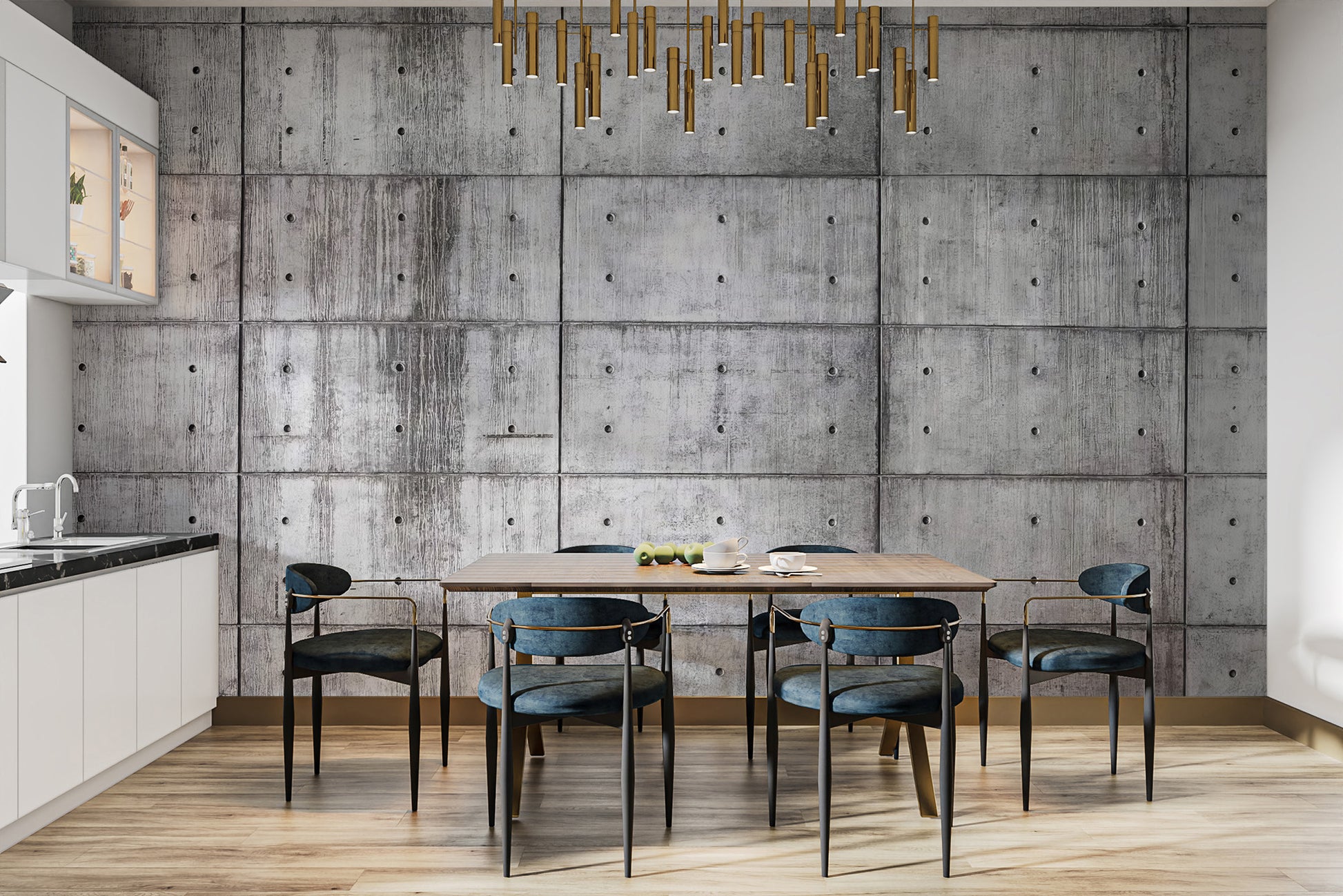 Urban wall mural showcasing realistic concrete block designs
