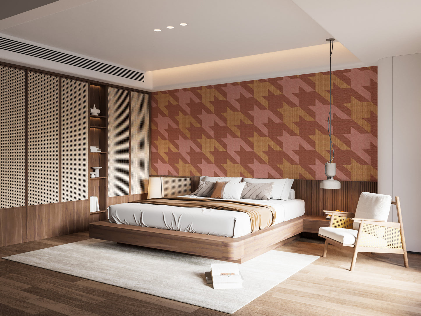 Classic Houndstooth Pattern Wallpaper Mural