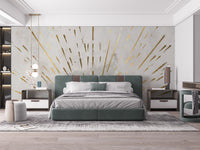Golden Streaks Wallpaper Mural for a shimmering touch