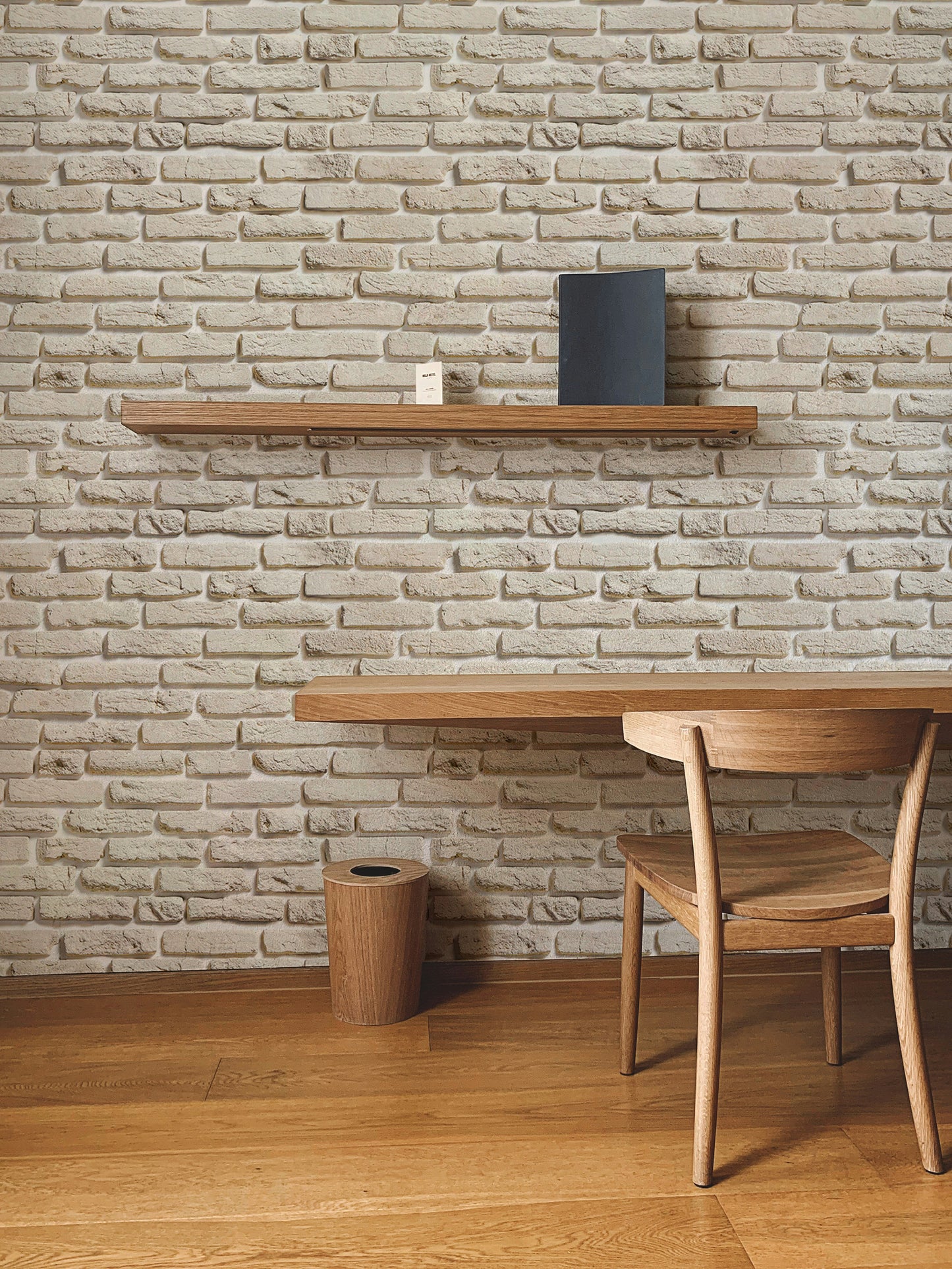 Old Vintage White Color Brick Wallpaper For Walls