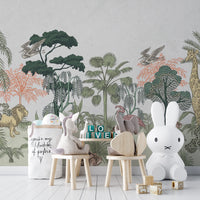 Jungle animals design for a playful kids' wall decor
