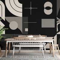 Statement geometric mural for modern offices
