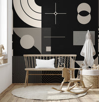 Minimalist geometric elegance office mural art
