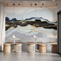 Stunning marble wallpaper with blue gold
