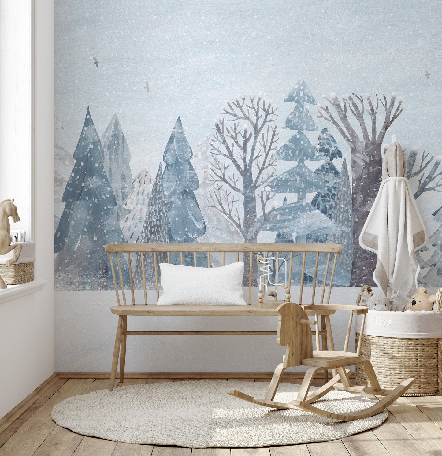 Snowy Trees Landscape Wall Mural