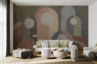 Abstract mural wallpaper with vibrant and modern design