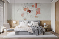 Pink abstract wallpaper mural for stylish decor