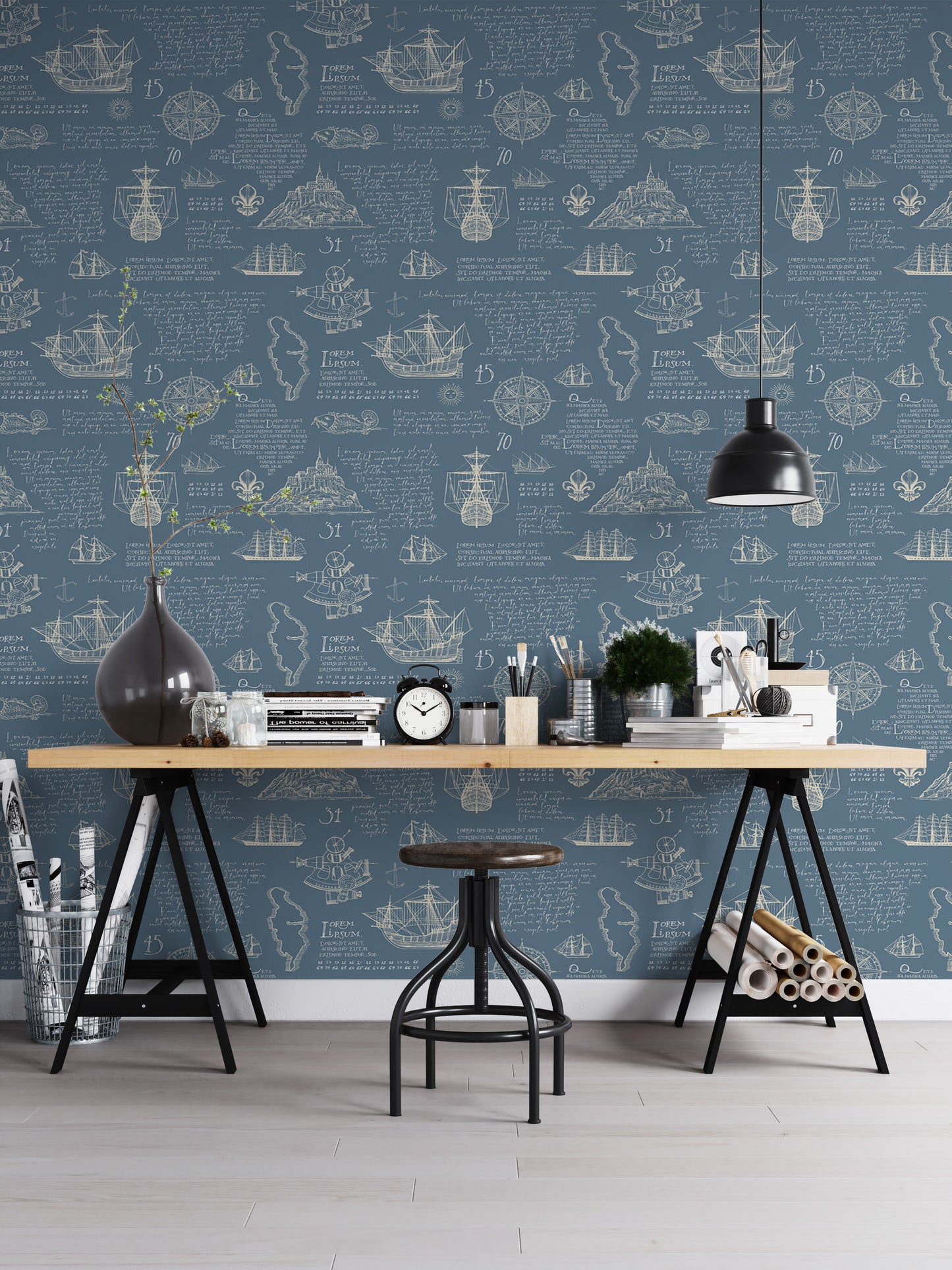 Vintage Manuscript Handwritten Latin Islands Adventure Wallpaper