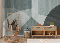 Geometric wall art mural for modern spaces
