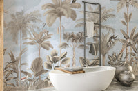 Nature-inspired tropical paradise mural for stylish decor