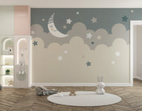 Galactic kids mural wallpaper with stars
