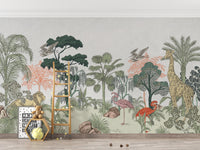 Tropical wildlife-inspired wallpaper for children
