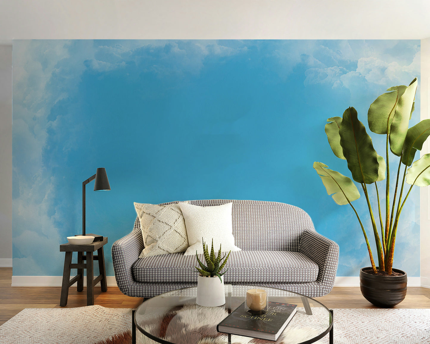 Dreamy ethereal clouds mural for interiors
