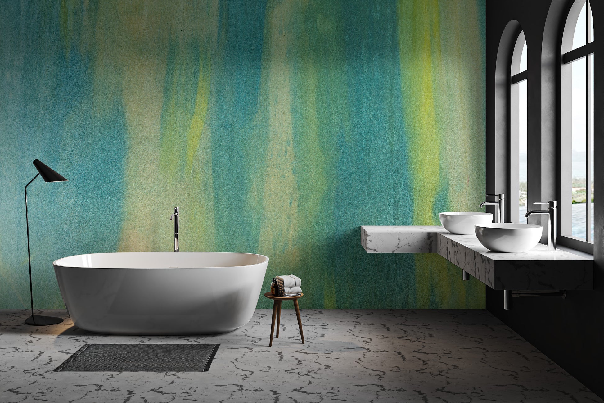 Colorful concrete wall for stylish interiors
