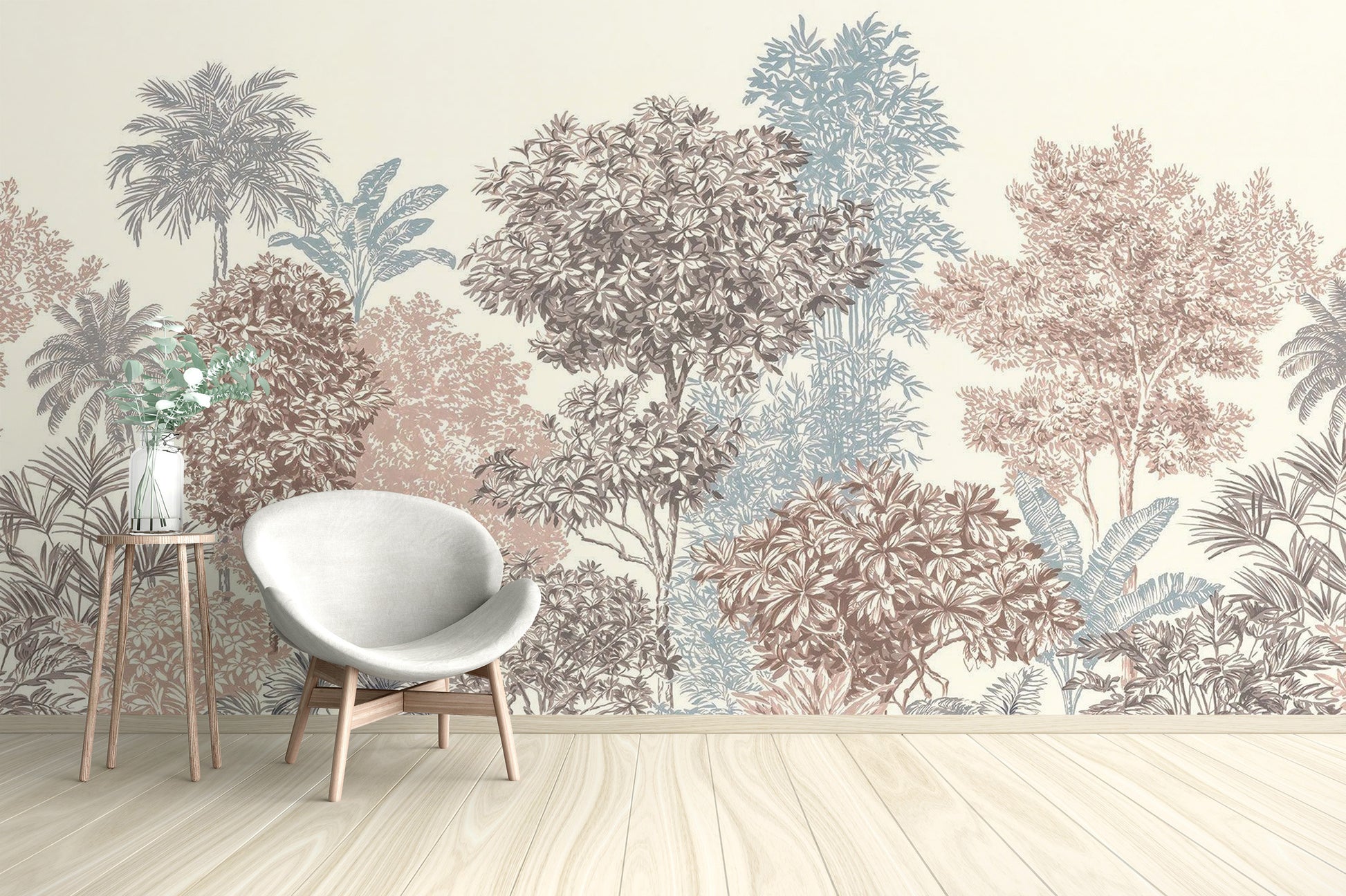 Tranquil trees harmony wallpaper for calming spaces
