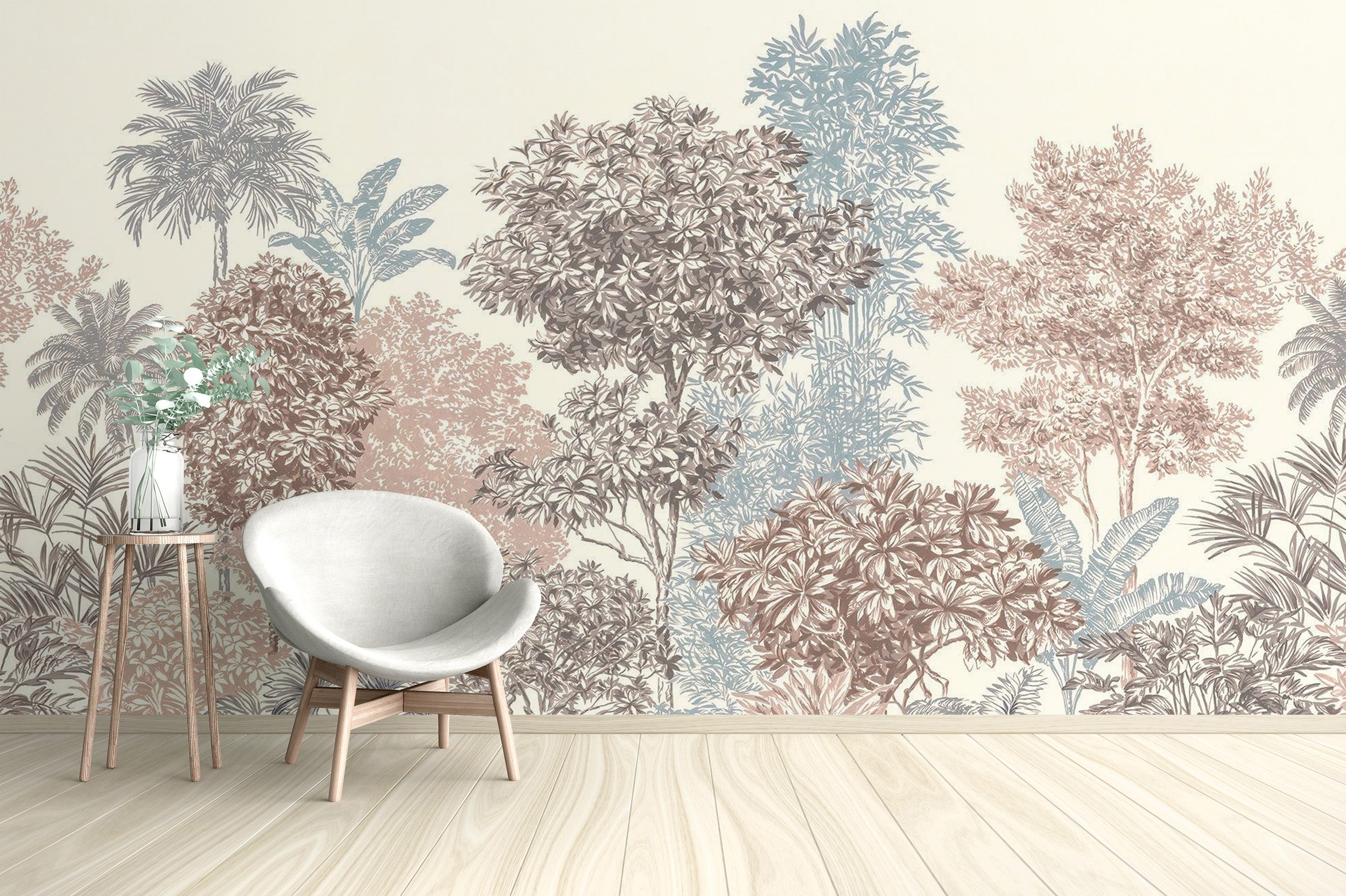 Tranquil trees harmony wallpaper for calming spaces
