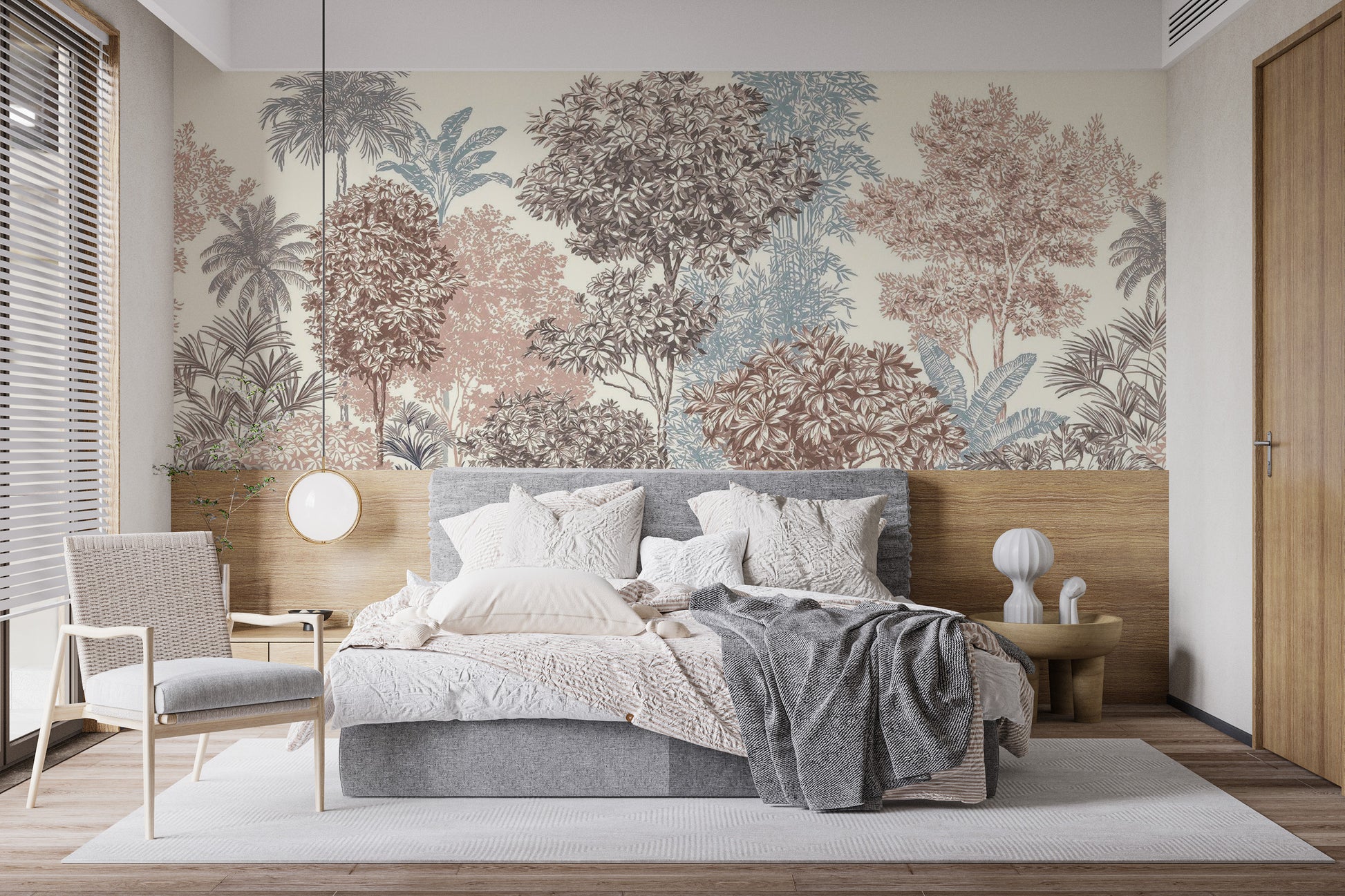 Artistic trees harmony mural for peaceful interiors
