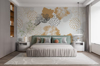 Floral mural wallpaper adds sleek charm
