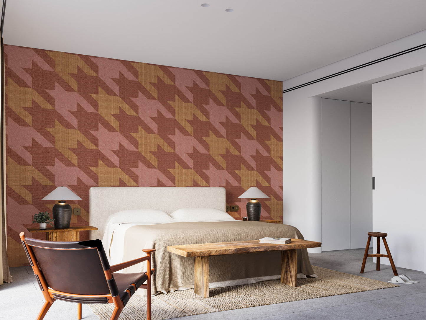 Classic Houndstooth Pattern Wallpaper Mural