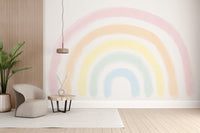 Multicolored rainbow mural for cheerful room decor
